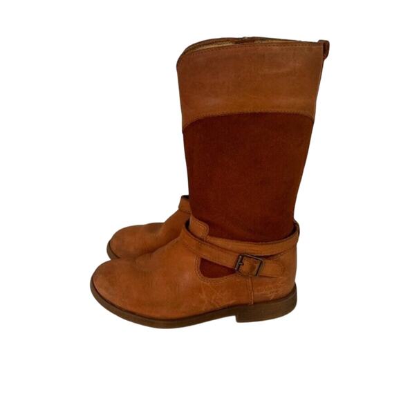 Stride Rite Boots Infant Size 11.5m Juliette Tan Leather/Suede Side Zipper - Picture 1 of 12